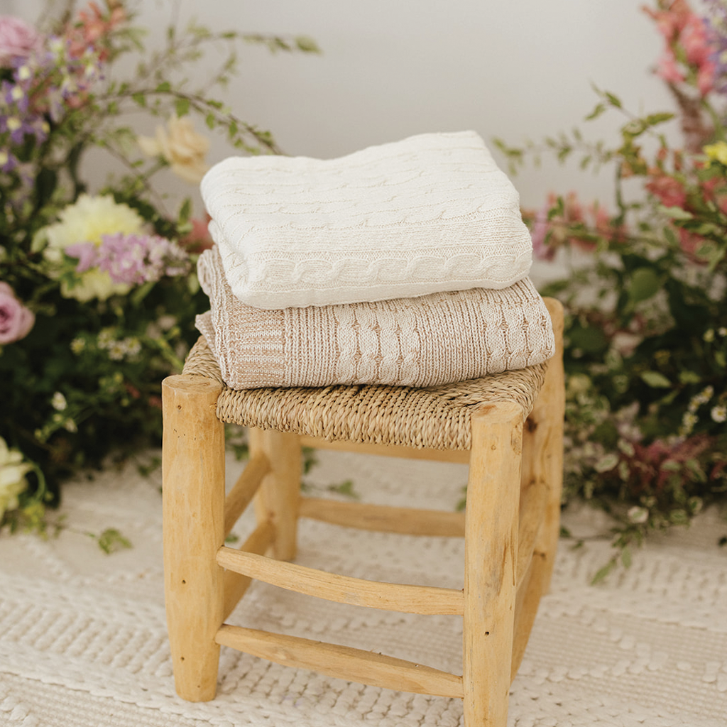 Personalised Embroidered Textured Knit Blanket