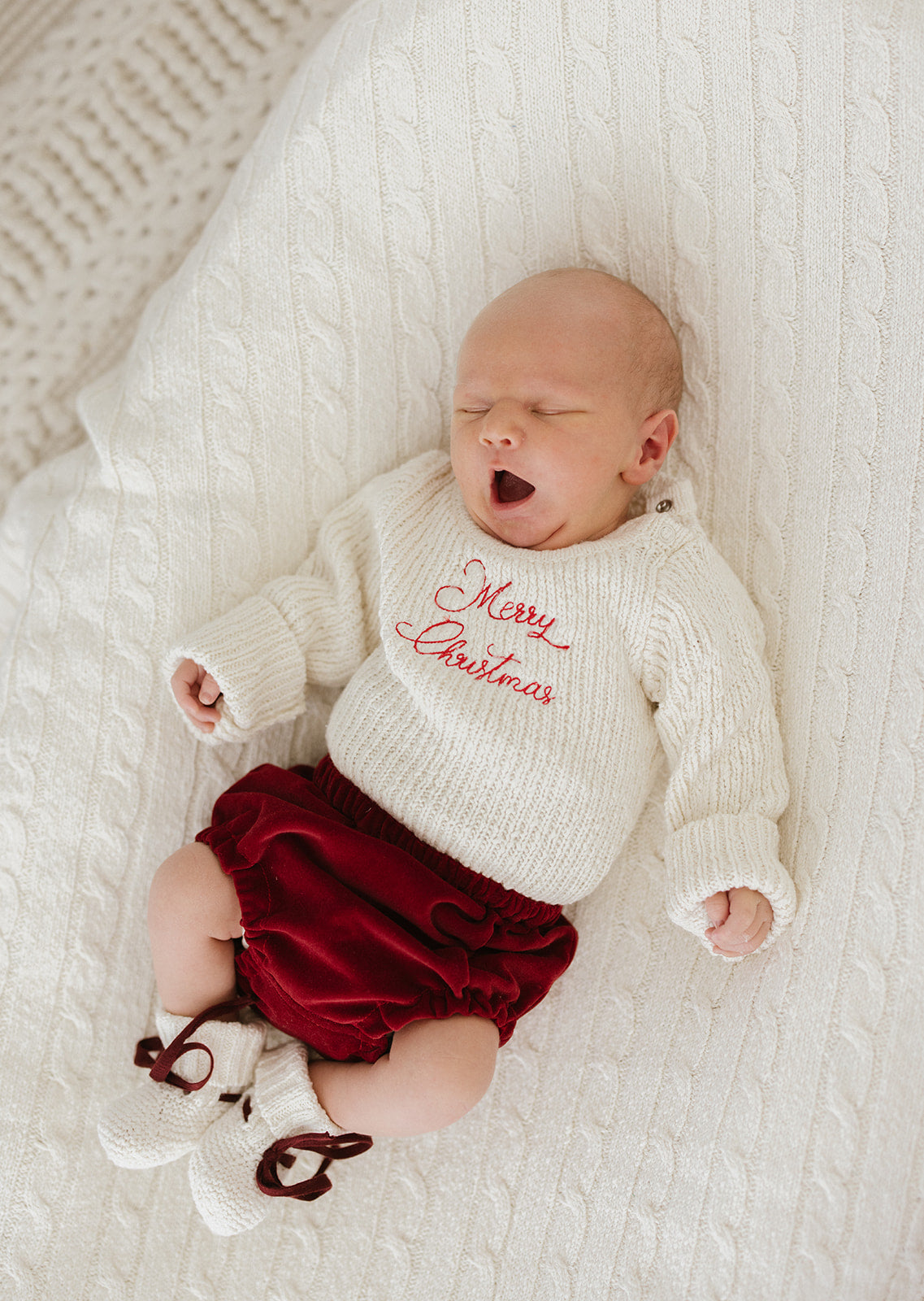 Personalised Embroidered Textured Knit Blanket