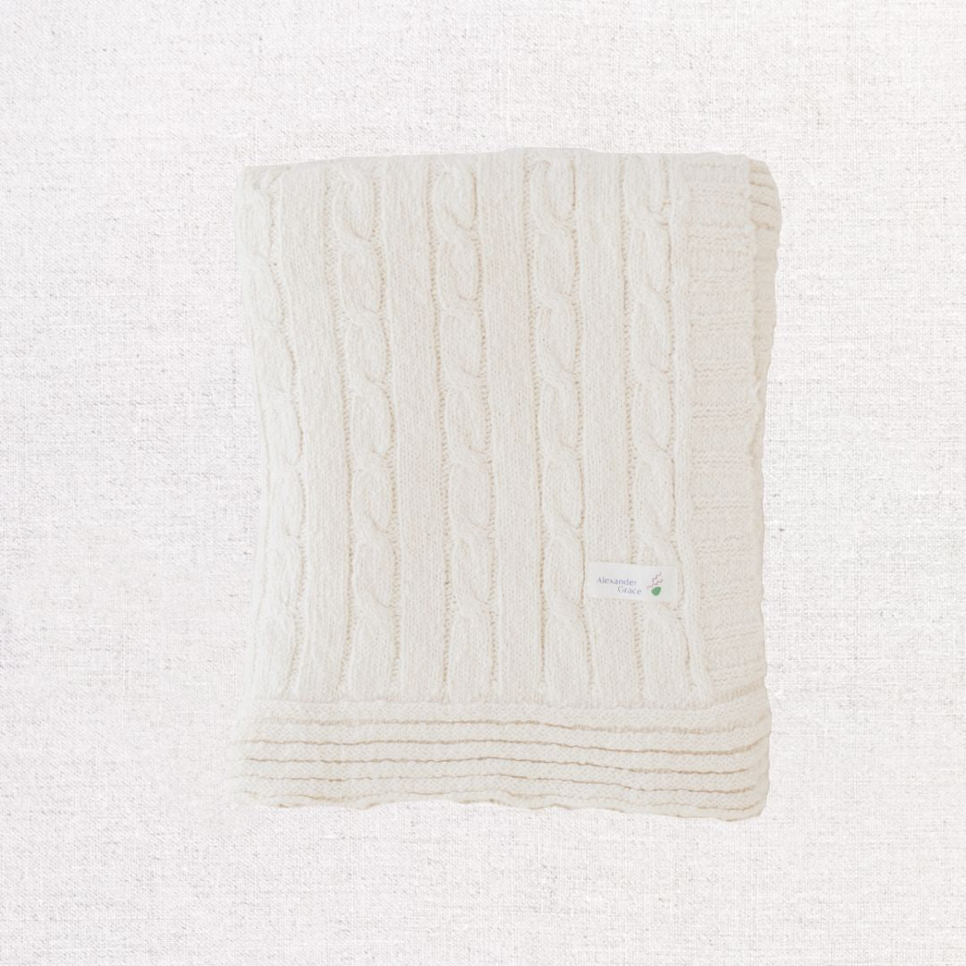 Personalised Embroidered Textured Knit Blanket