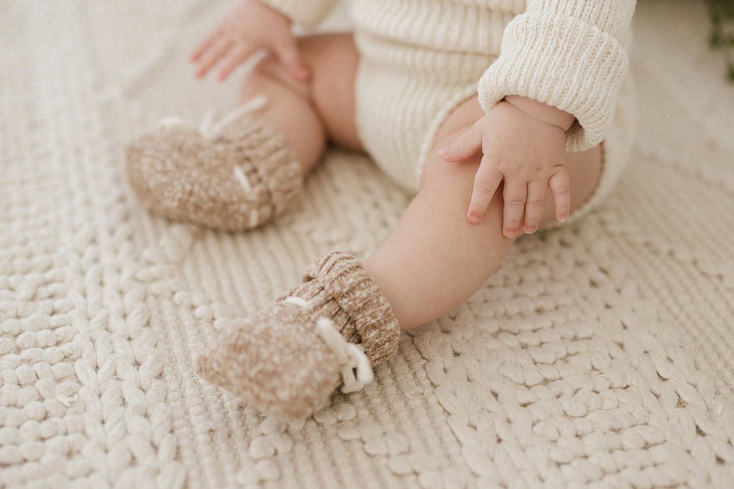 Caramel Knitted Booties