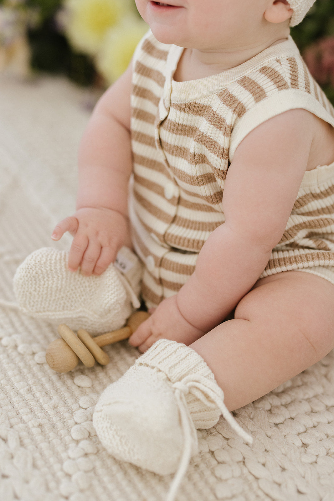 Stripe Ribbed Bubble Romper