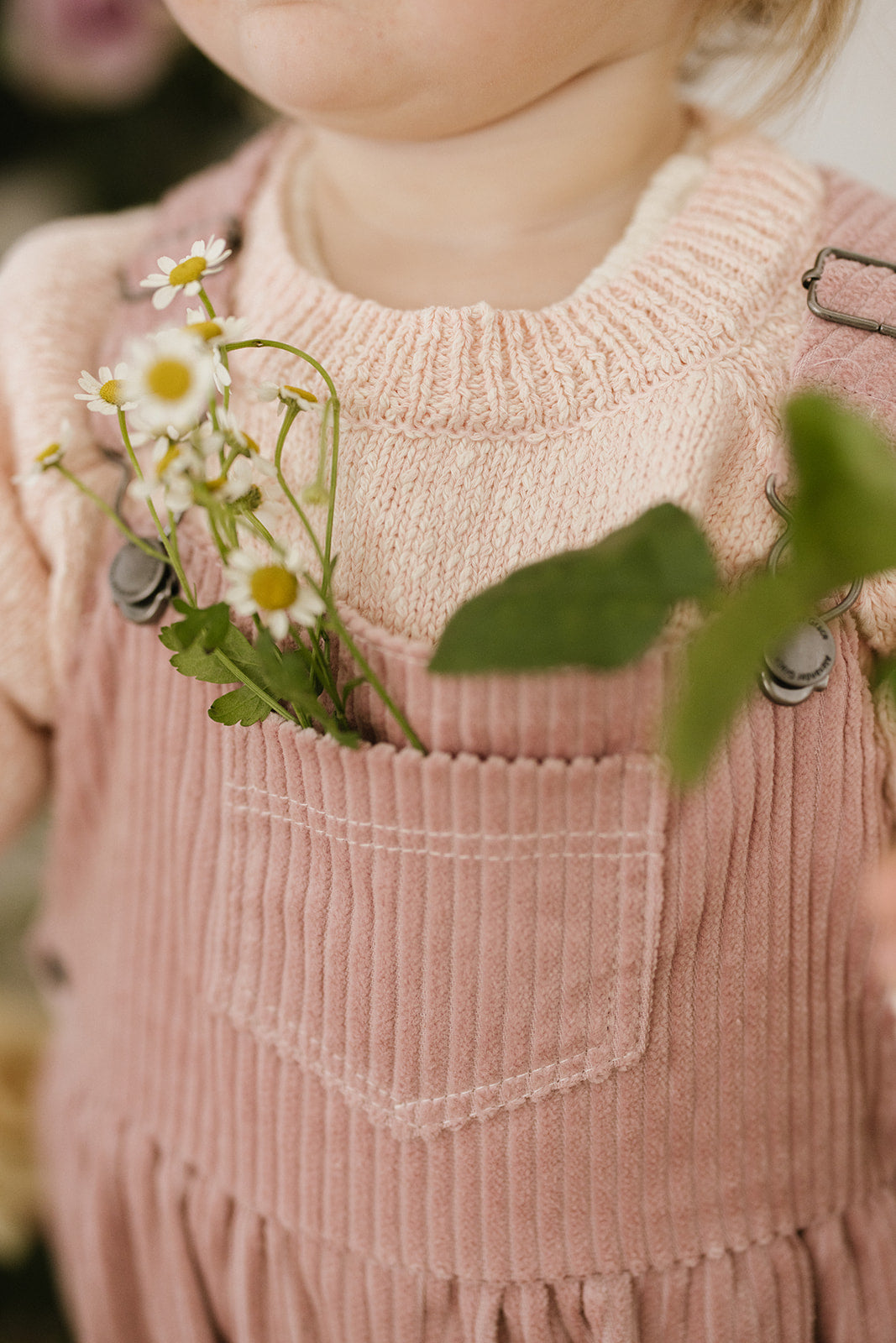 Peony Mushroom Embroidered Textured Knit Jumper