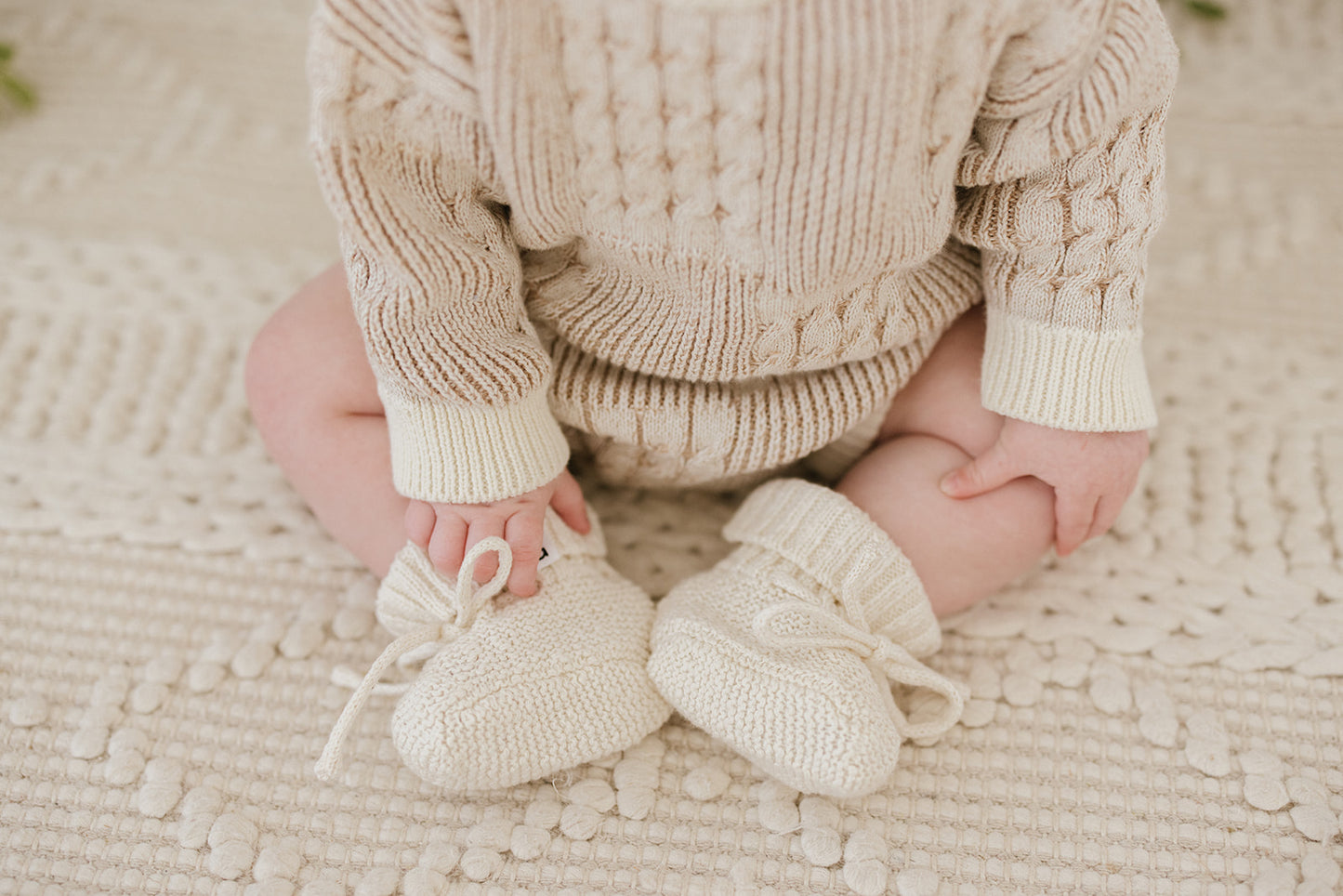 Long Sleeve Check Rope Knitted Romper