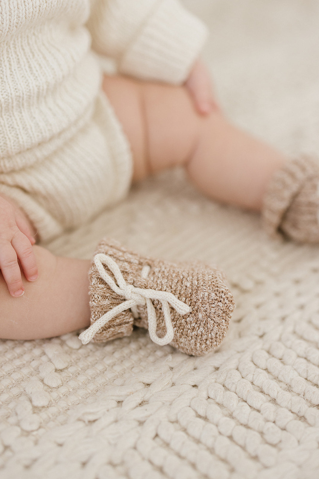 Caramel Knitted Booties