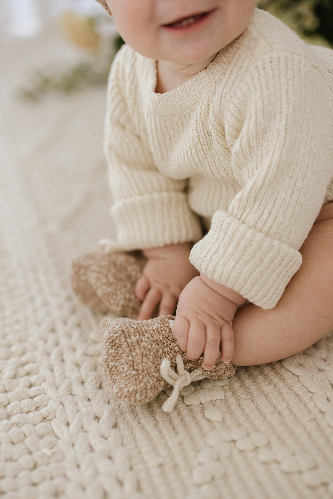 Caramel Knitted Booties